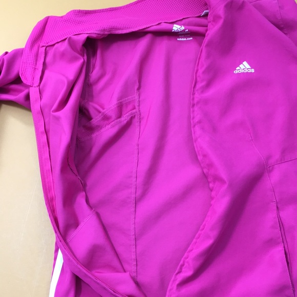 Adidas Pink Track Jacket Full Zip Jogging Training - Picture 10 of 11